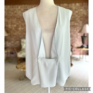NEW Alexander Wang Vest Blue Crepe 8 Sleeveless Minimalist Chic Trendy Retro Mod